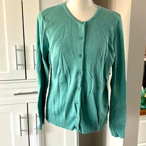 Pretty sea green cardigan sweater size M